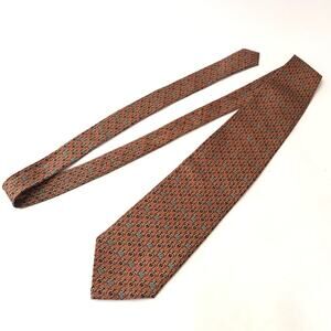 Daniel de Fasson Silk Mens Tie, Peach with Blue, Handsewn Silk